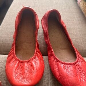 Tieks Vibrant Red Orange Ballet Flats